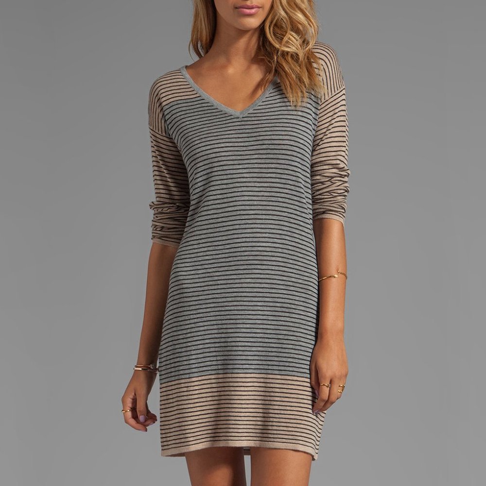 C&C California Striped Colorblock Sweater Dress